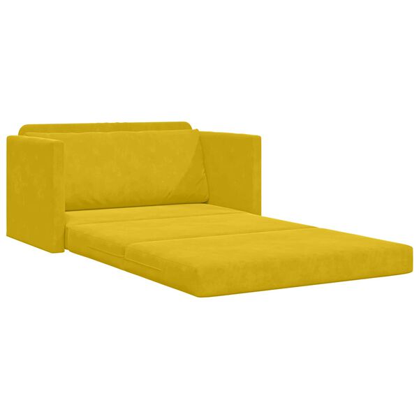 vidaXL Sof&aacute; cama 110cm Amarillo girasol Terciopelo