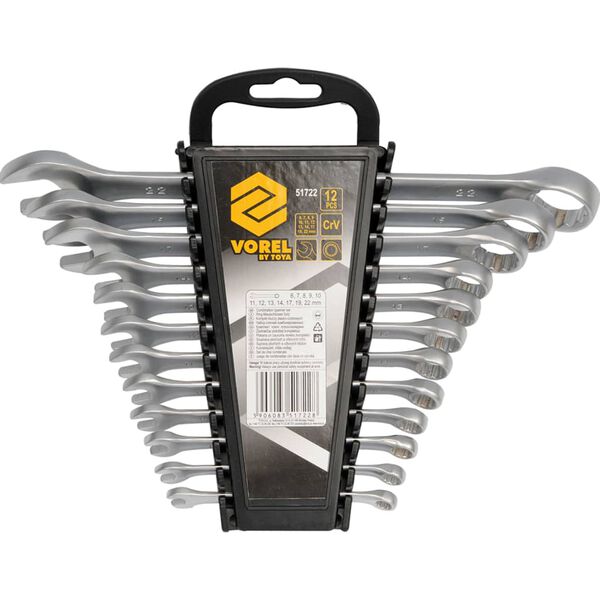 VOREL Set de llaves inglesas de combinación 12 piezas 6-22 mm
