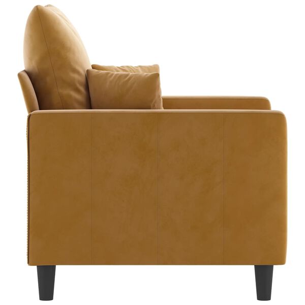 vidaXL Sill&oacute;n de terciopelo marr&oacute;n 60 cm