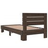 vidaXL Estructura cama madera ingenier&iacute;a metal roble marr&oacute;n 75x190 cm
