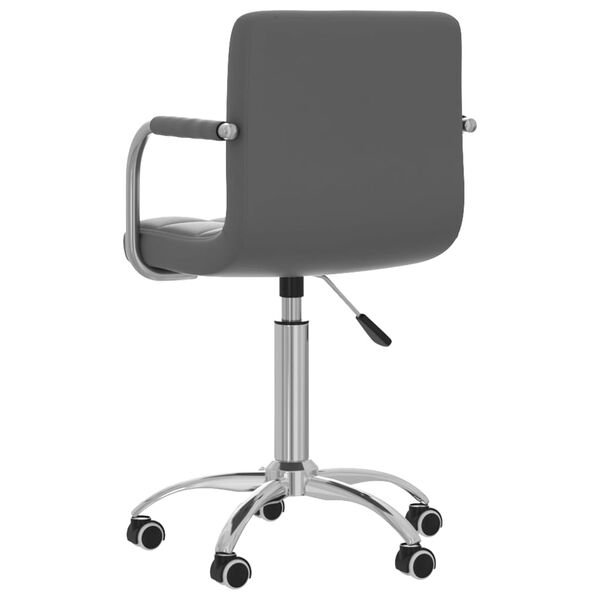 vidaXL Silla de comedor giratoria de cuero sint&eacute;tica gris