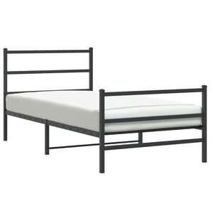 vidaXL Estructura cama sin colch&oacute;n con estribo metal negro 100x200 cm