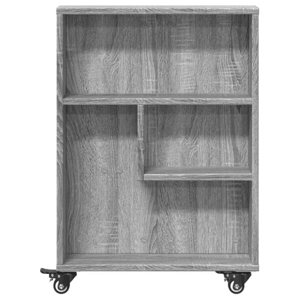 vidaXL Carrito de almacenaje estrecho madera gris Sonoma 48x13x68 cm