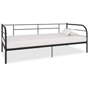 vidaXL Estructura de cama sin colch&oacute;n metal negro 90x200 cm