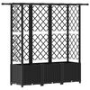vidaXL Cama elevada con trellis y techo Negro 163,5 x 40 x 136 cm PP