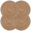 vidaXL Manteles de hierba marina 4 pcs Natural &Oslash; 30 cm
