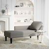 vidaXL Chaise longue con cojín de tela de pana gris claro