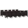 vidaXL Conjunto de Comedor de Jard&iacute;n 11 uds. Marr&oacute;n Rat&aacute;n