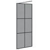 vidaXL Pared de Ducha Walk-in Negro 80 x 195 cm vidrio templado