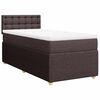 vidaXL Cama box spring con colch&oacute;n tela marr&oacute;n oscuro 90x190 cm