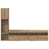 vidaXL Unidad de Pared para TV con LED 4 pcs Roble artesanal