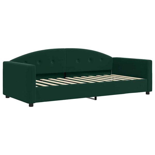 vidaXL Sofá cama nido con cajones terciopelo verde oscuro 90x200 cm