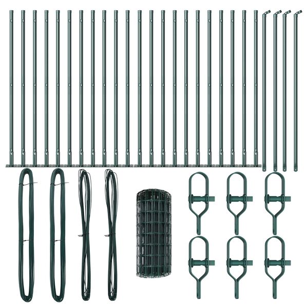 vidaXL Valla con Poste Verde 0,4 x 50 m Acero y PVC