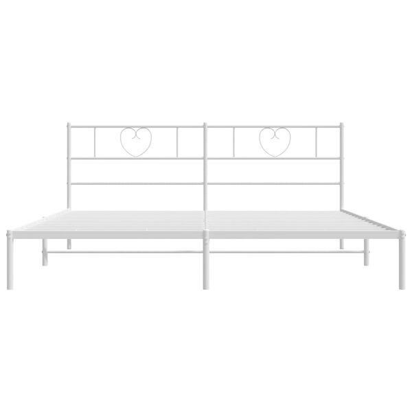 vidaXL Estructura cama sin colch&oacute;n con cabecero metal blanco 200x200cm