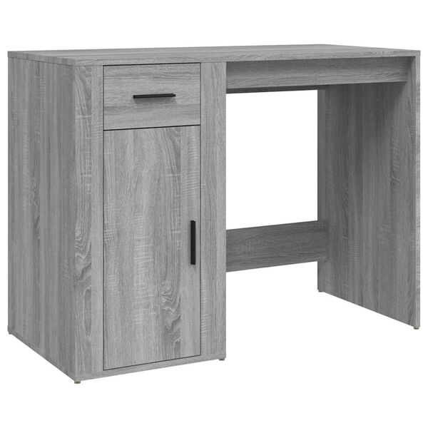 vidaXL Escritorio de madera contrachapada gris Sonoma 100x49x75 cm