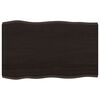 vidaXL Tablero mesa madera tratada borde vivo marr&oacute;n 80x50x(2-4) cm
