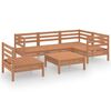 vidaXL Juego muebles de jard&iacute;n 6 pzas madera maciza pino marr&oacute;n miel
