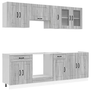 vidaXL Mueble cocina Kalmar sonoma gris 8 pzas madera contrachapada