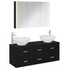 vidaXL Juego de muebles de ba&ntilde;o 4 uds. Roble Negro