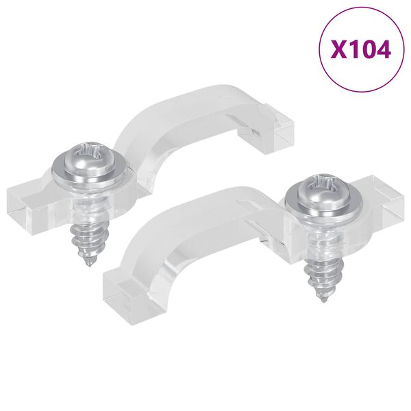 vidaXL Clips de tira LED 2 pcs Transparente 23,8 x 7,3 x 4,3 mm