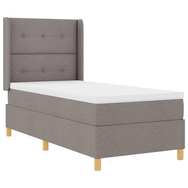 vidaXL Cama tipo Box Spring con colch&oacute;n Taup&eacute; 140 x 200 cm tela