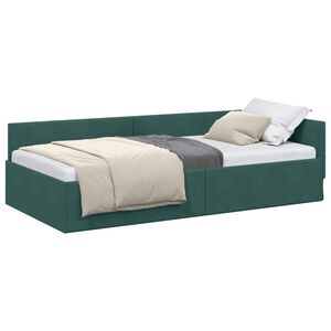 vidaXL Estructura de cama en esquina Verde oscuro 90 cm x 190 cm