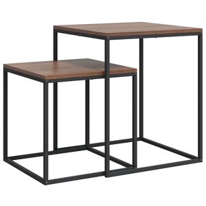 vidaXL Juego de mesas de centro 2 piezas madera contrachapada y metal