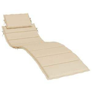 vidaXL Coj&iacute;n de tumbona de tela Oxford beige 186x58x4 cm