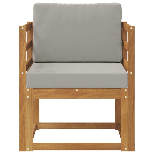 vidaXL Sof&aacute; de exterior Madera de Acacia S&oacute;lida y Poli&eacute;ster