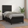 vidaXL Cama box spring con colchón cuero sintético negro 80x200 cm