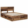 vidaXL Estructura de cama con cabecera Madera vieja 135 x 190 cm