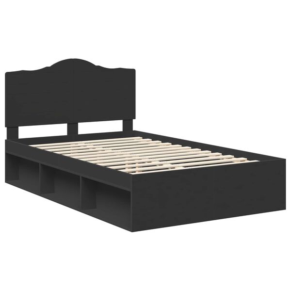 vidaXL Estructura de cama Negro 120 x 190 cm Madera de pino macizo