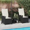 vidaXL Silla de Jard&iacute;n 2 pcs Negro y crema 56 x 60 x 112 cm