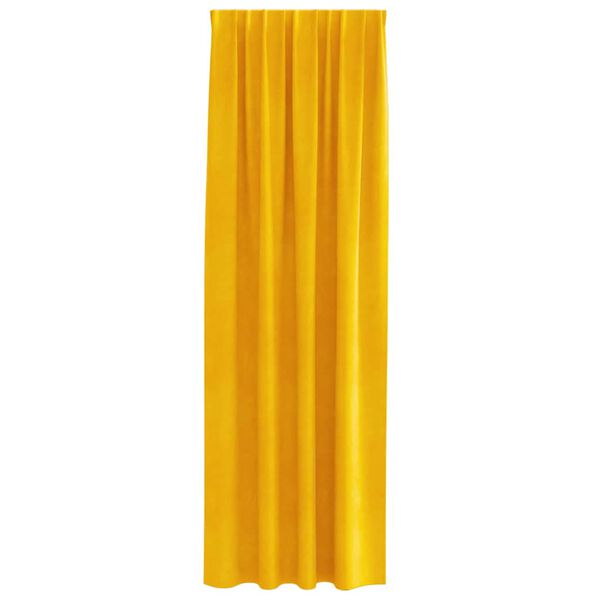 vidaXL Cortinas opacas 2 pcs Amarillo Mostaza 140 x 245 cm Terciopelo