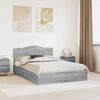vidaXL Cama con almacenamiento con cabecera Gris Sonoma 140 x 200 cm