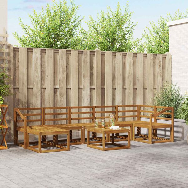 vidaXL Conjunto de sof&aacute;s de exterior 8 pcs Natural