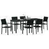 vidaXL Conjunto de Comedor de Jard&iacute;n 7 pcs Negro