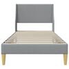 vidaXL Estructura de cama con cabecera Gris Claro 90 x 200 cm tela