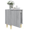 vidaXL Mesita de noche patas de madera maciza gris Sonoma 40x30x50 cm