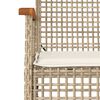 vidaXL Set comedor de jard&iacute;n 5 pzas con cojines rat&aacute;n sint&eacute;tico beige