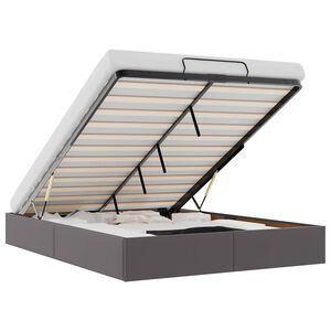 vidaXL Estructura de cama otomana sin colch&oacute;n gris 140x200 cm