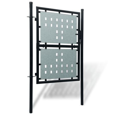 vidaXL Puerta de valla de jardín negra 100x175 cm