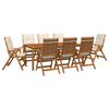 vidaXL Conjunto de comedor de jard&iacute;n de 9 piezas Natural