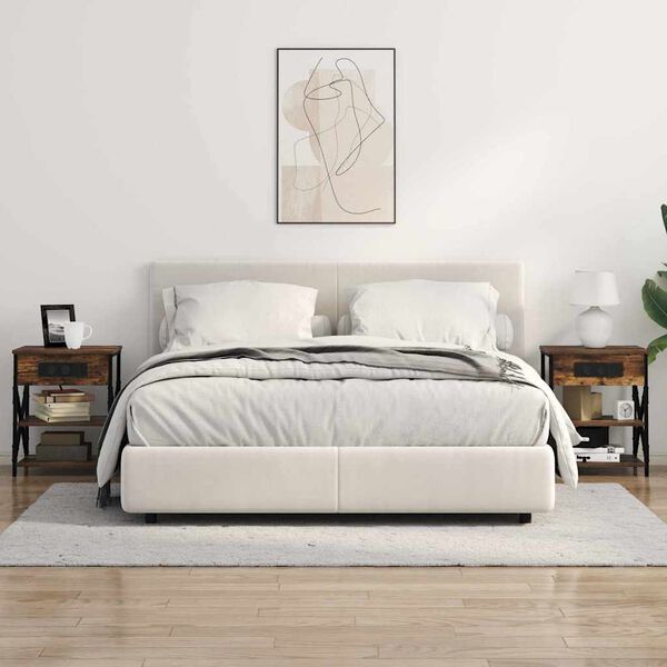 vidaXL Armario de Noche con estante Roble ahumado 41 x 31 x 51 cm