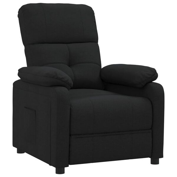vidaXL Sill&oacute;n reclinable de tela negro