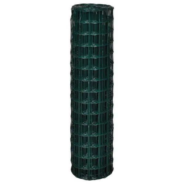 vidaXL Set de euro valla acero verde 25x1,5 m