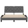 vidaXL Estructura de cama sin colch&oacute;n tela gris oscuro 140x190 cm