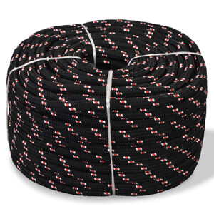 vidaXL Cuerda marina de polipropileno 10 mm 250 m negra