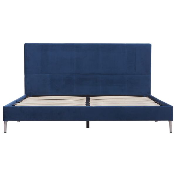 vidaXL Estructura de cama sin colch&oacute;n tela azul 160x200 cm