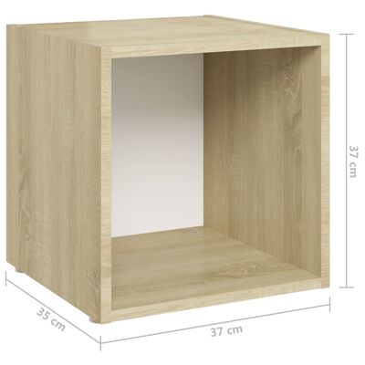 vidaXL Muebles de salón 6 pzas madera ingeniería blanco y roble Sonoma